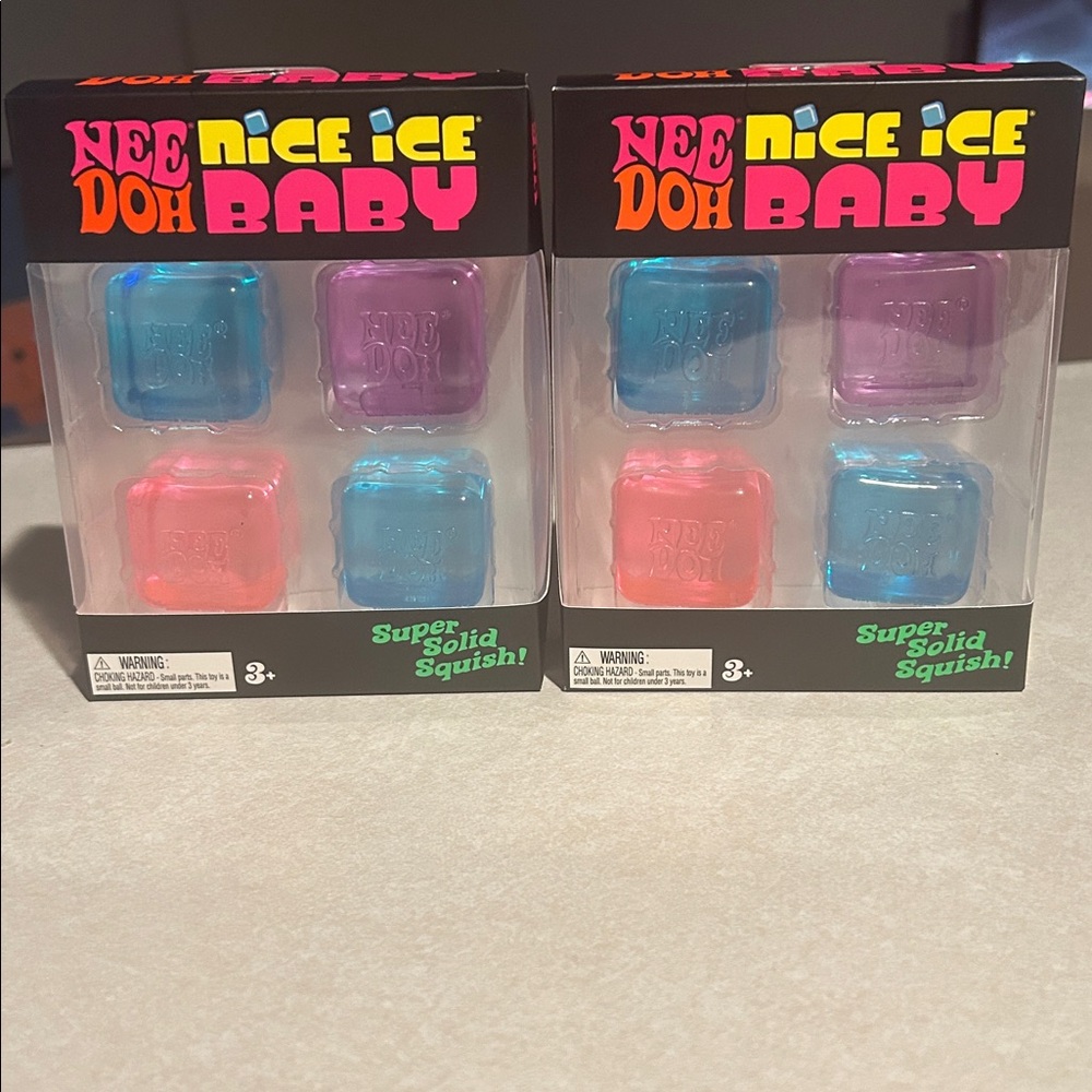LOT OF 2 NeeDoh Nice Ice Baby 4 pack BRAND NEW UNOPENED squishies multicolor